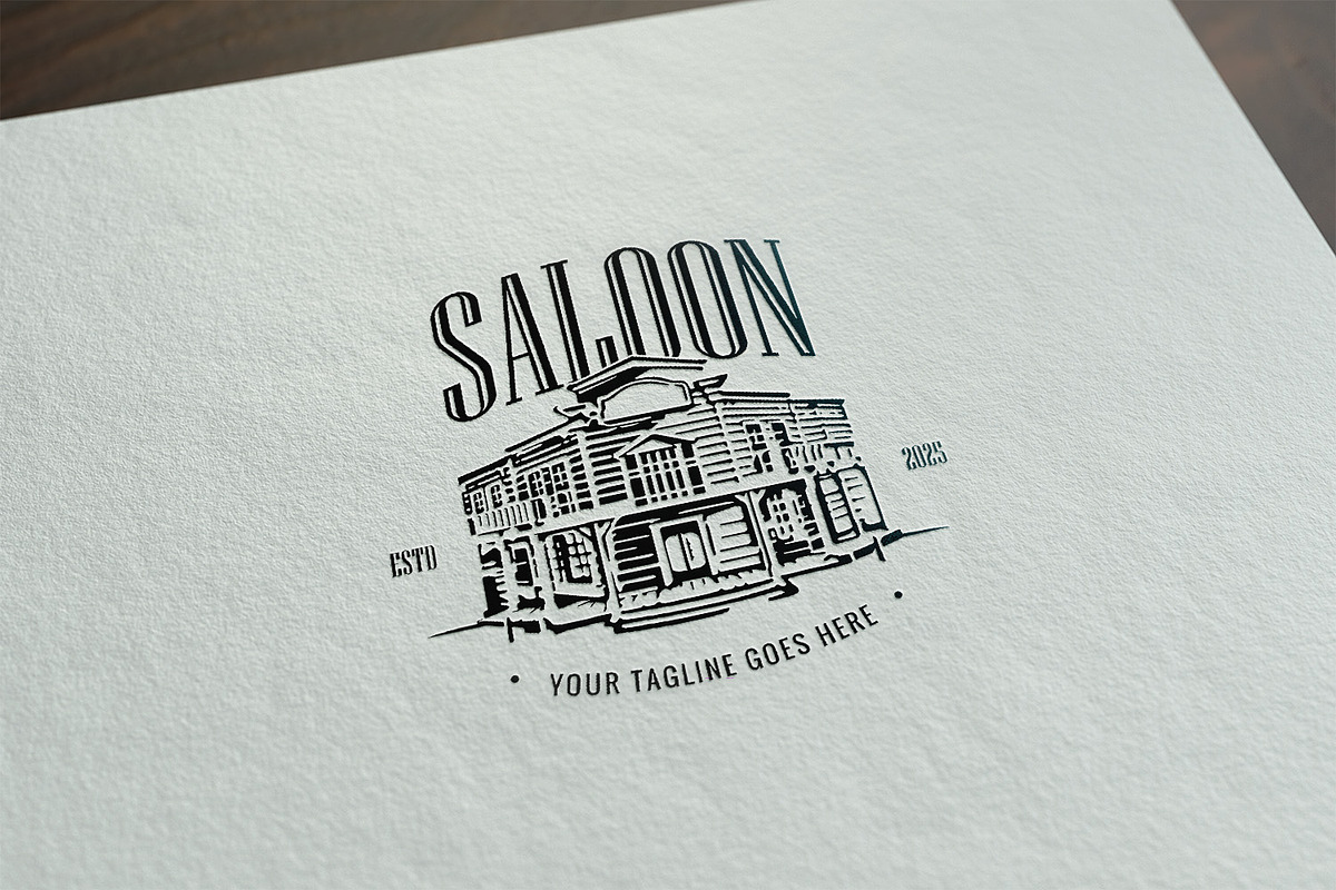 Saloon Bar Wild West Vintage Logo preview 2