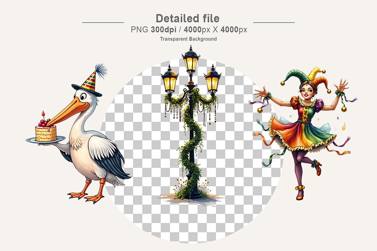 Mardi Gras Watercolor Clipart, an Illustration by Artnoy (Photo 3 of 8)