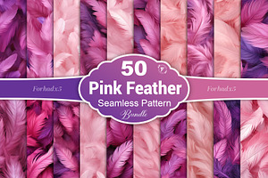 Pink Feathers Seamless Pattern, a Pattern Graphic by Forhadx5