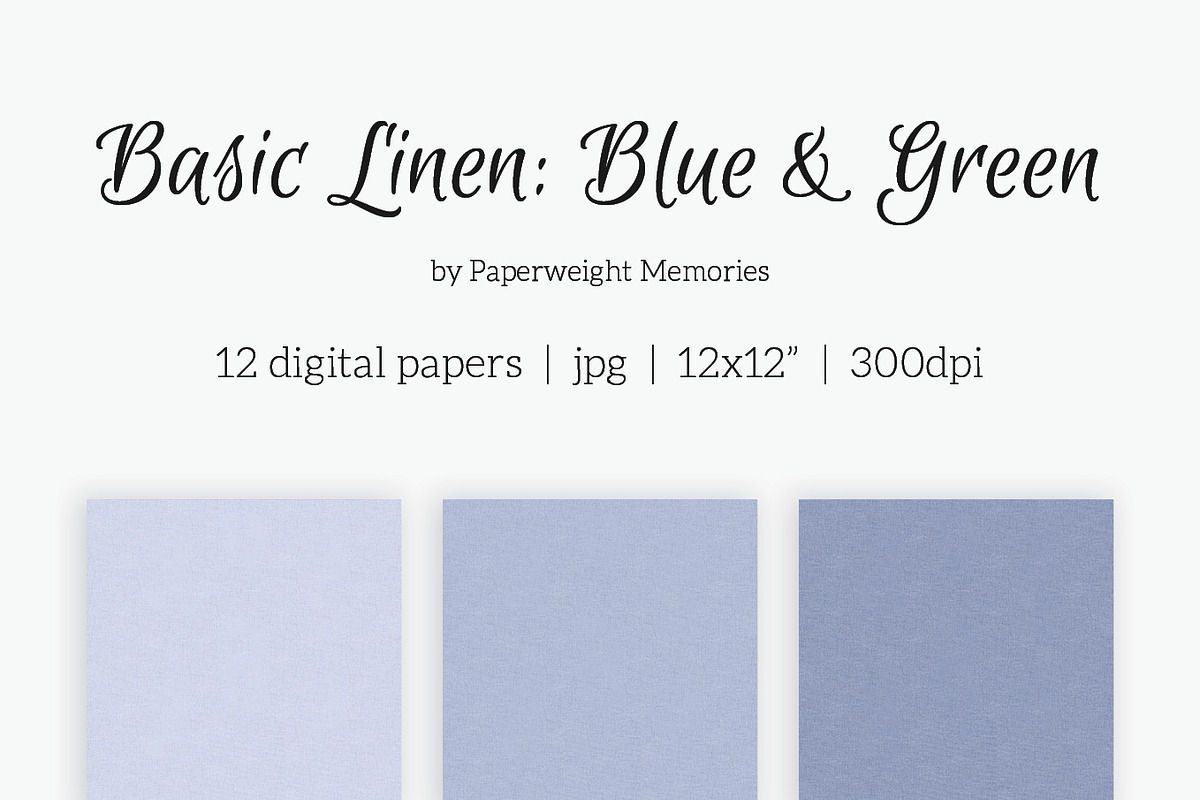Paper - Basic Linen - Blue & Green preview 5