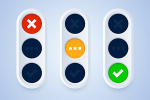 Traffic light signs in 3d style