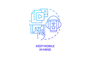 Keep mobile in mind blue gradient, an Icon by IMG Visuals