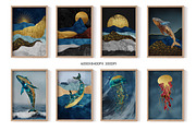 Modern golden landscape print poster, a Decorative Illustration by Muzi pear studio (Thumbnail 4 of 10)