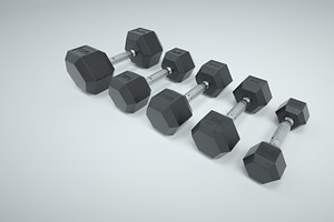 Hex Dumbbell Set And Rack