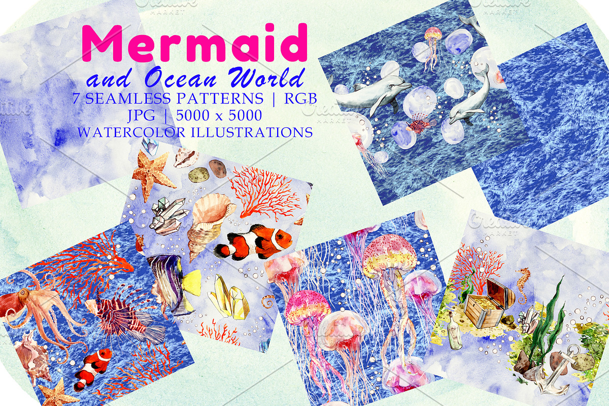 Mermaid and Ocean World, an Illustration by Nadiia Hanina (Photo 7 of 9)