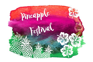 Watercolor Hawaiian graphic design