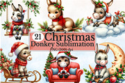 Cute Christmas Donkey Sublim Bundle, a Seasonal Illustration by Rose Art (Thumbnail 1 of 4)