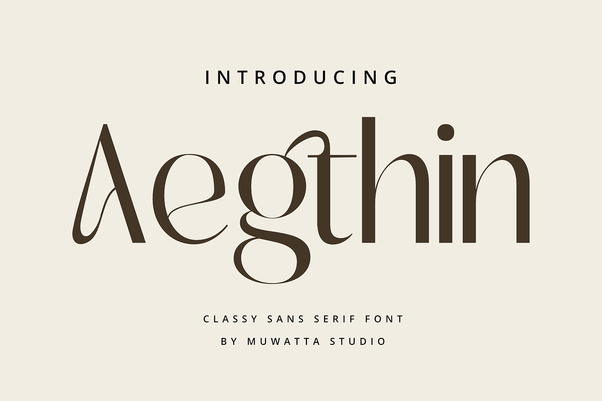 Aegthin Font, a Sans Serif Font by Muwatta Studio (Photo 1 of 10)