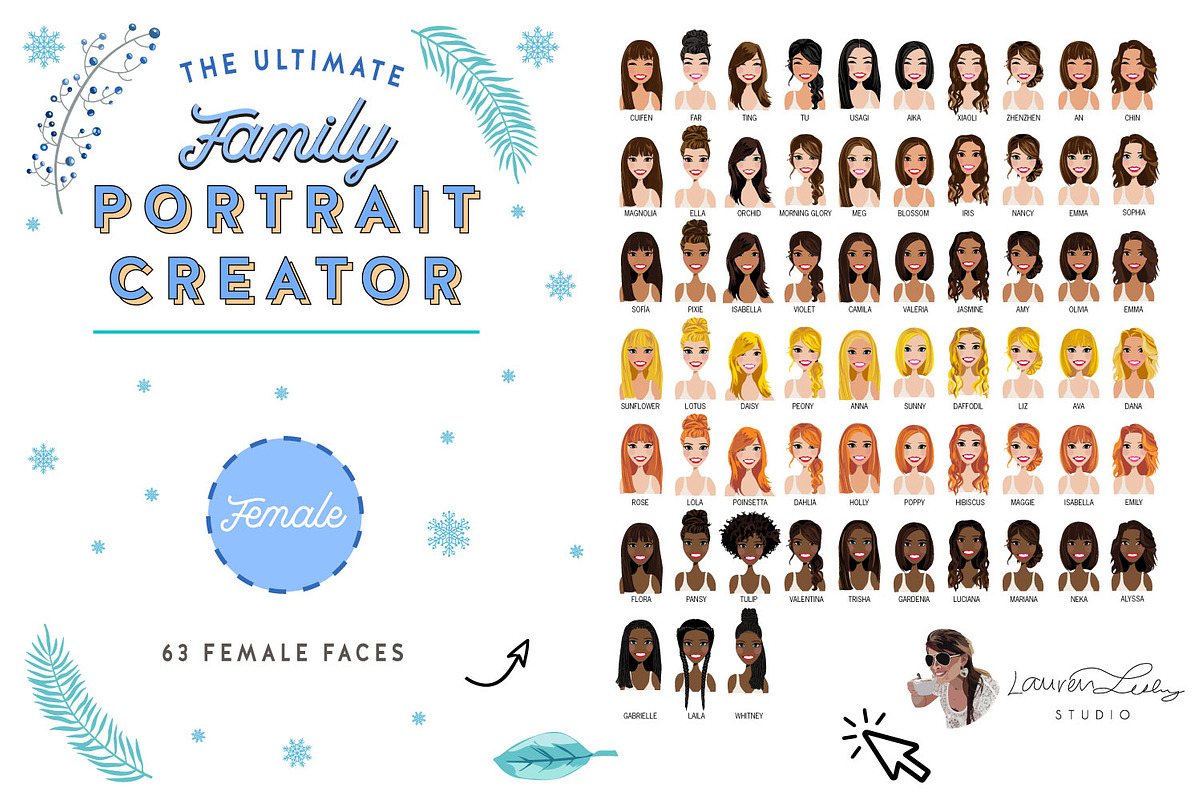 Portrait Creator Winter Family, a Person Illustration by Lauren Lesley Studio (Photo 11 of 17)