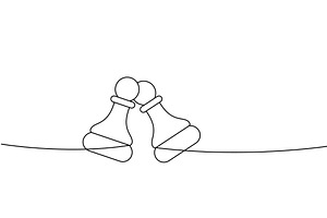 Two pawns facing each other in, an Object Illustration by GraphiShop