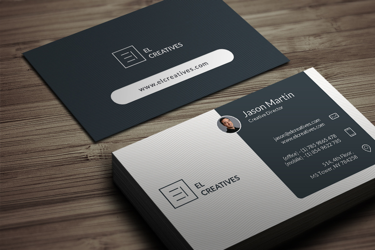 Dark Blue Corporate Business Card 12, a Business Card Template by bouncy (Photo 3 of 4)