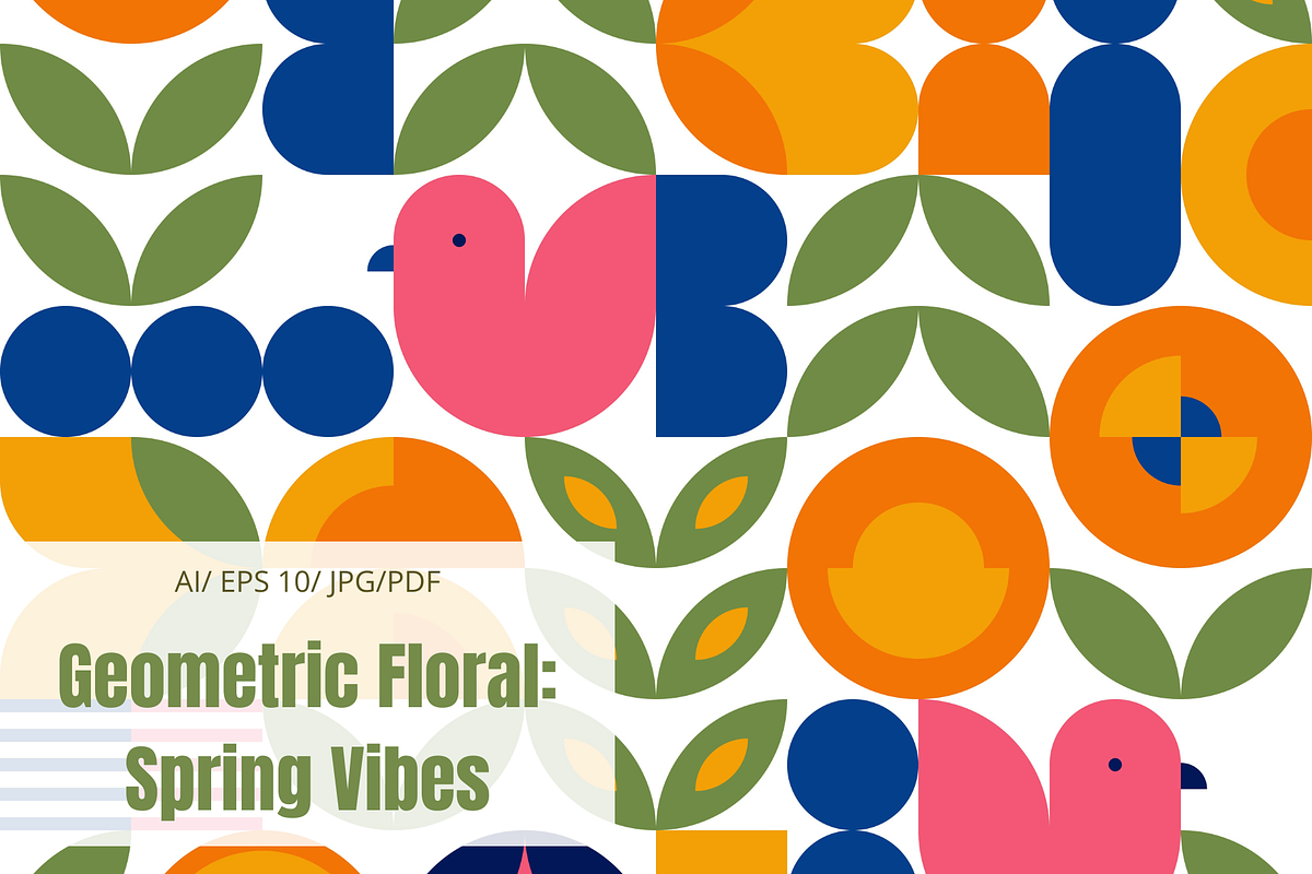 Spring Geometric Floral Pattern, a Pattern Graphic by ItsReksita Pattern (Photo 1 of 10)