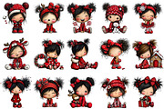 Cute Christmas Baby Girl Clipart, an Illustration by Pixels.Craft (Thumbnail 5 of 6)