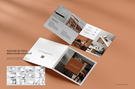 Square Bifold Brochure Mockup