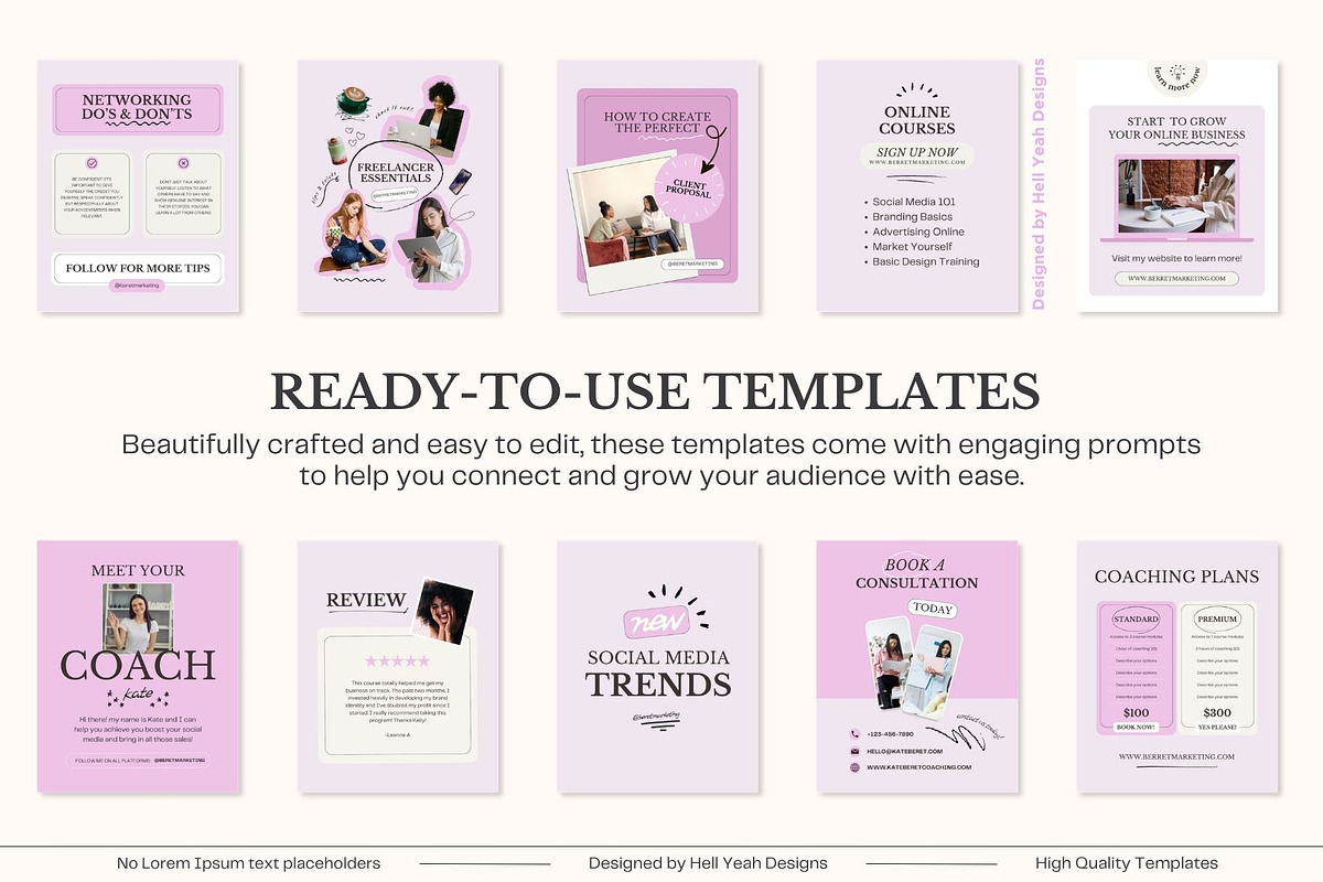 Lilac Strategy Instagram Posts Canva, a Social Media Template by Hell ...