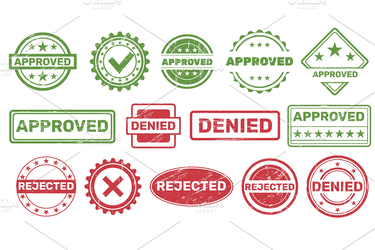 Rejected stamp. Different shapes, an Object Illustration by YummyBuum