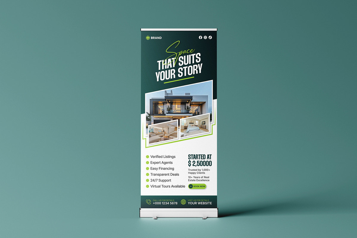 Real Estate Roll-Up Banner Template, a Poster Template by vectorlnk (Photo 1 of 5)
