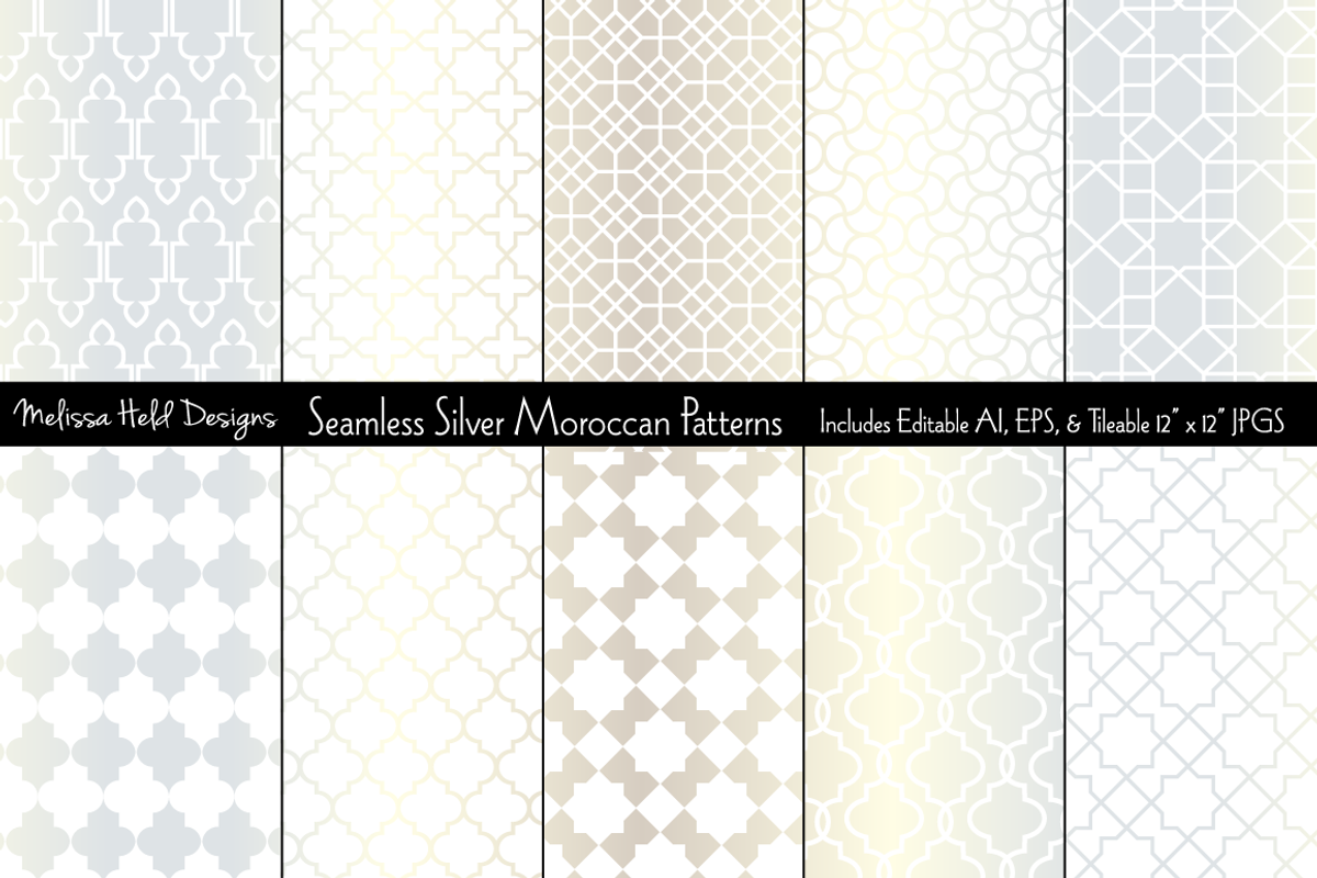 Seamless Silver Moroccan Patterns