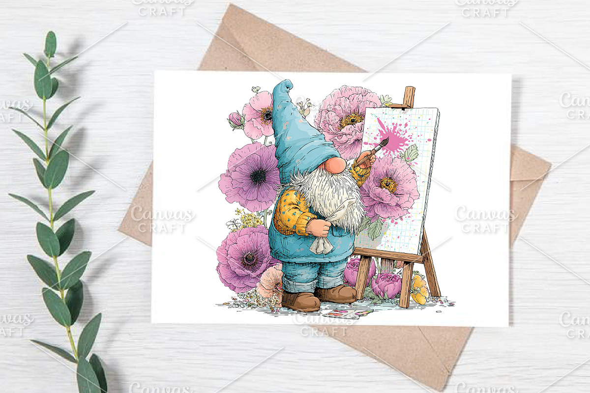 Whimsical Spring Gnome Clipart PNG, an Illustration by Canvas Craft (Photo 6 of 7)
