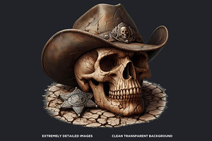 Western Skulls Clipart Set