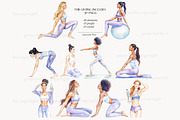Pilates Girl Clipart | Fitness, a Sport Illustration by GlamArtZhanna (Thumbnail 4 of 8)