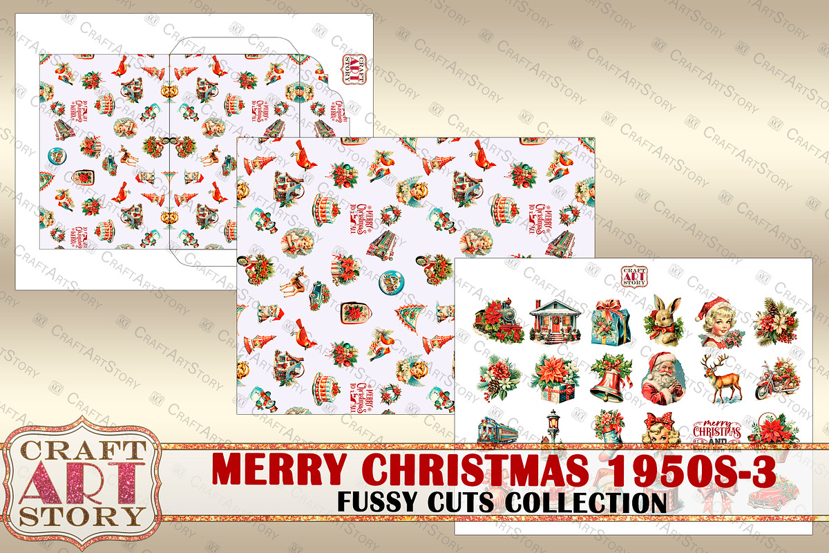 Merry Christmas Fussy-3 Cuts, a Person Illustration by CraftArtStory (Photo 5 of 6)