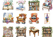 Book Lover Girl Reading Clipart, a Seasonal Illustration by Designking (Thumbnail 2 of 5)