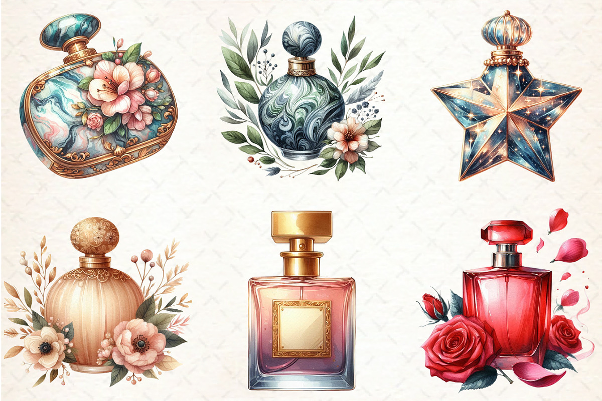 Watercolor Perfume Clipart, an Illustration by Libby Wishes (Photo 6 of 7)