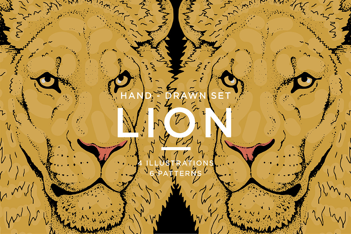 LIONS set, an Animal Illustration by Tanya Akhmett (Photo 1 of 5)