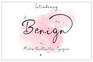 Benign - Handwritten Font, a Script Font by NDNL Studio