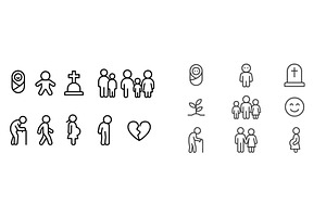 Set of web icons illustrating human, an Object Illustration by ZinetroN