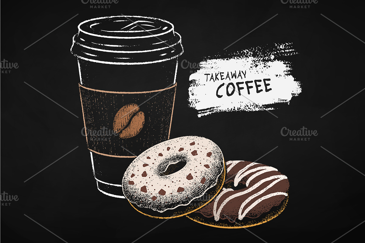 Takeaway Coffee and Sweet Food, an Object Graphic by Sonya Illustrations (Photo 8 of 10)