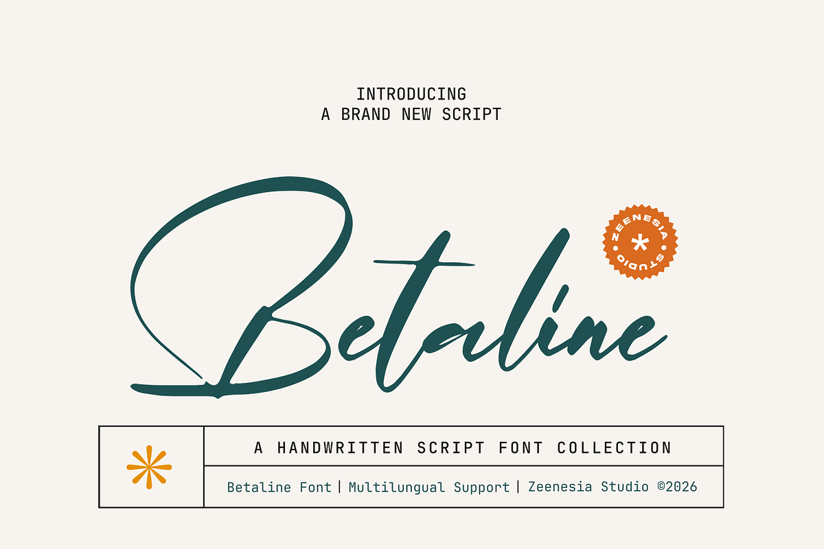 Betaline, a Script Font by zeenesia (Photo 1 of 7)