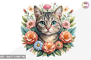 Floral Cat Clipart Bundle, a Graphic by crative8112 (Thumbnail 9 of 10)