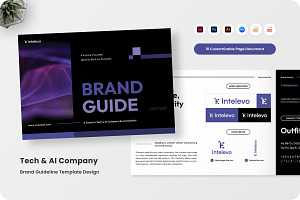 Tech AI Brand Guideline Brochure, a Branding & Logo Template by twinstd