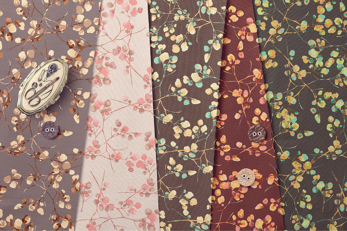 WATERCOLOR BRANCH - Seamless Pattern, a Pattern Graphic by Debby Blooms (Photo 5 of 6)