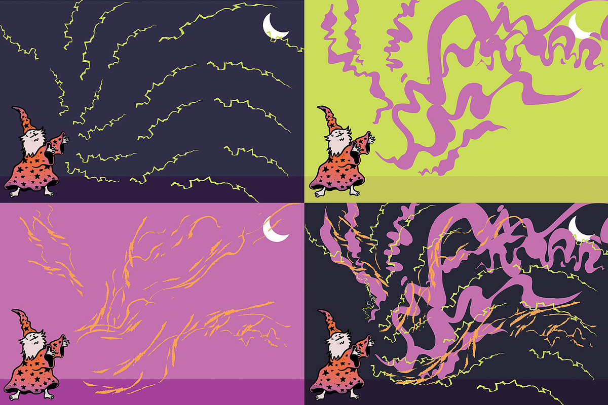 Lightning & Magic Illustrator Brush, a Brush Add-On by MarkieAnn Creative (Photo 3 of 6)