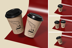 Cardboard Cup Mockup, a Cups & Container Mockup by HanaSaka_Studio