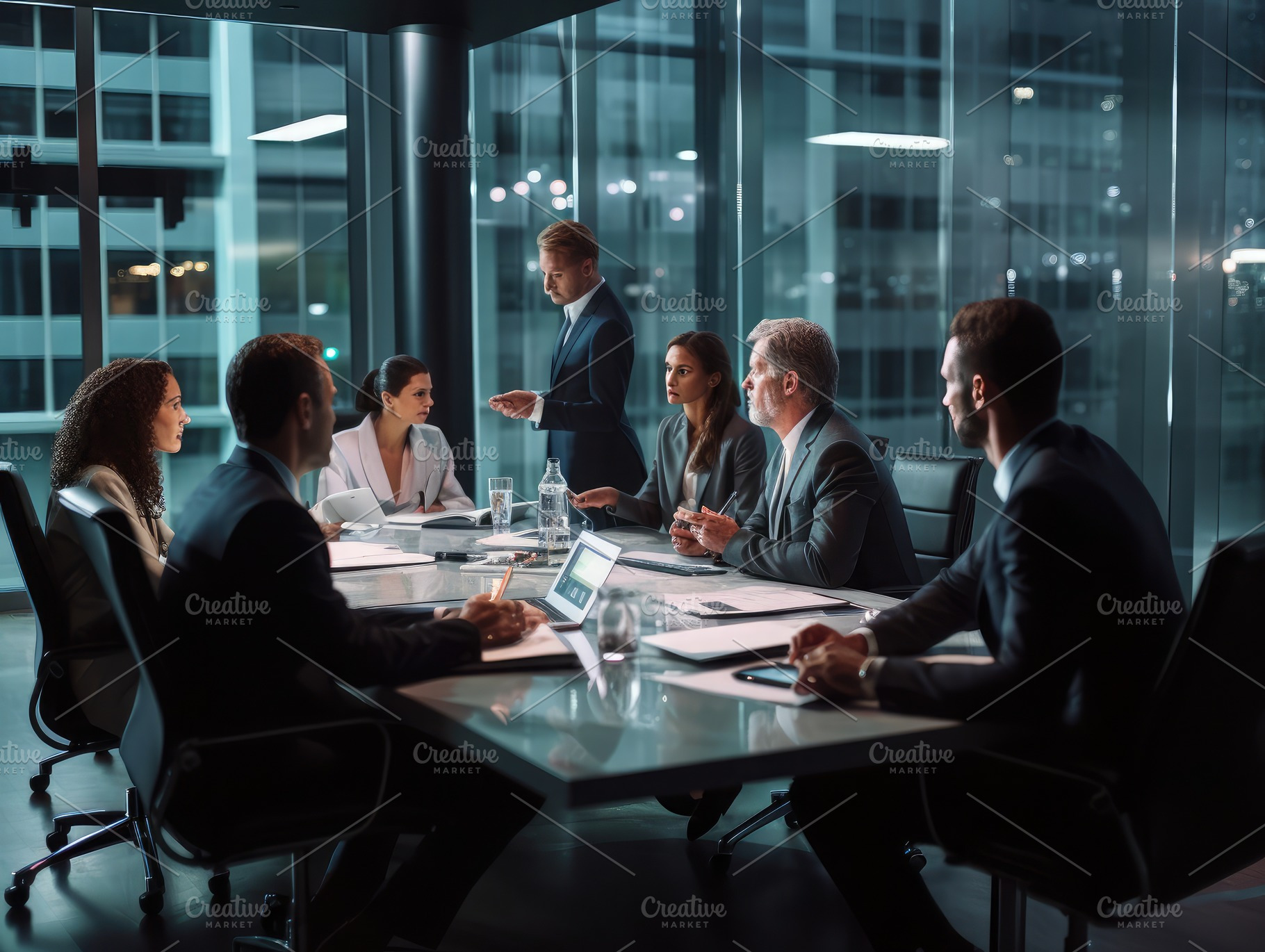 Professional Boardroom Dialogue Exec, a Photo by SaroStock