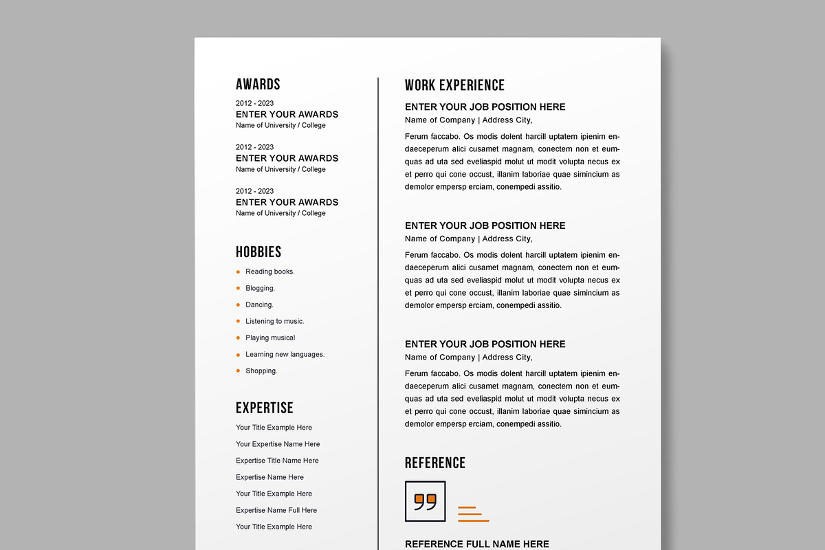 Resume Template Design, a Resume Template by MightyDesign (Photo 4 of 10)