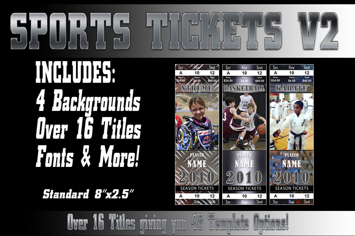 Sports Tickets V2 Photoshop Template by Thegraphicoutlet  Creative Market