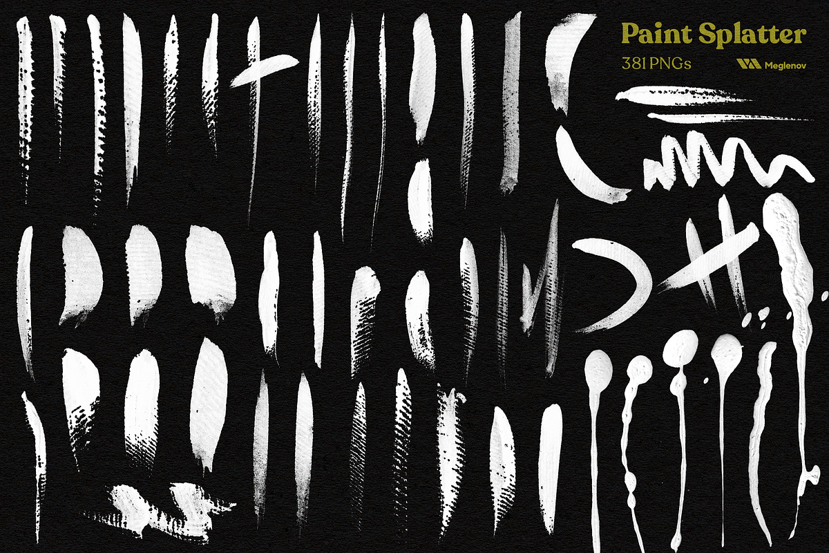 Paint Splatter [381 PNGs], a Texture Graphic by Meglenov (Photo 8 of 12)