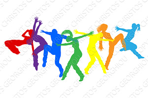 sports silhouettes color dancers, a Sport Illustration by Christos Georghiou