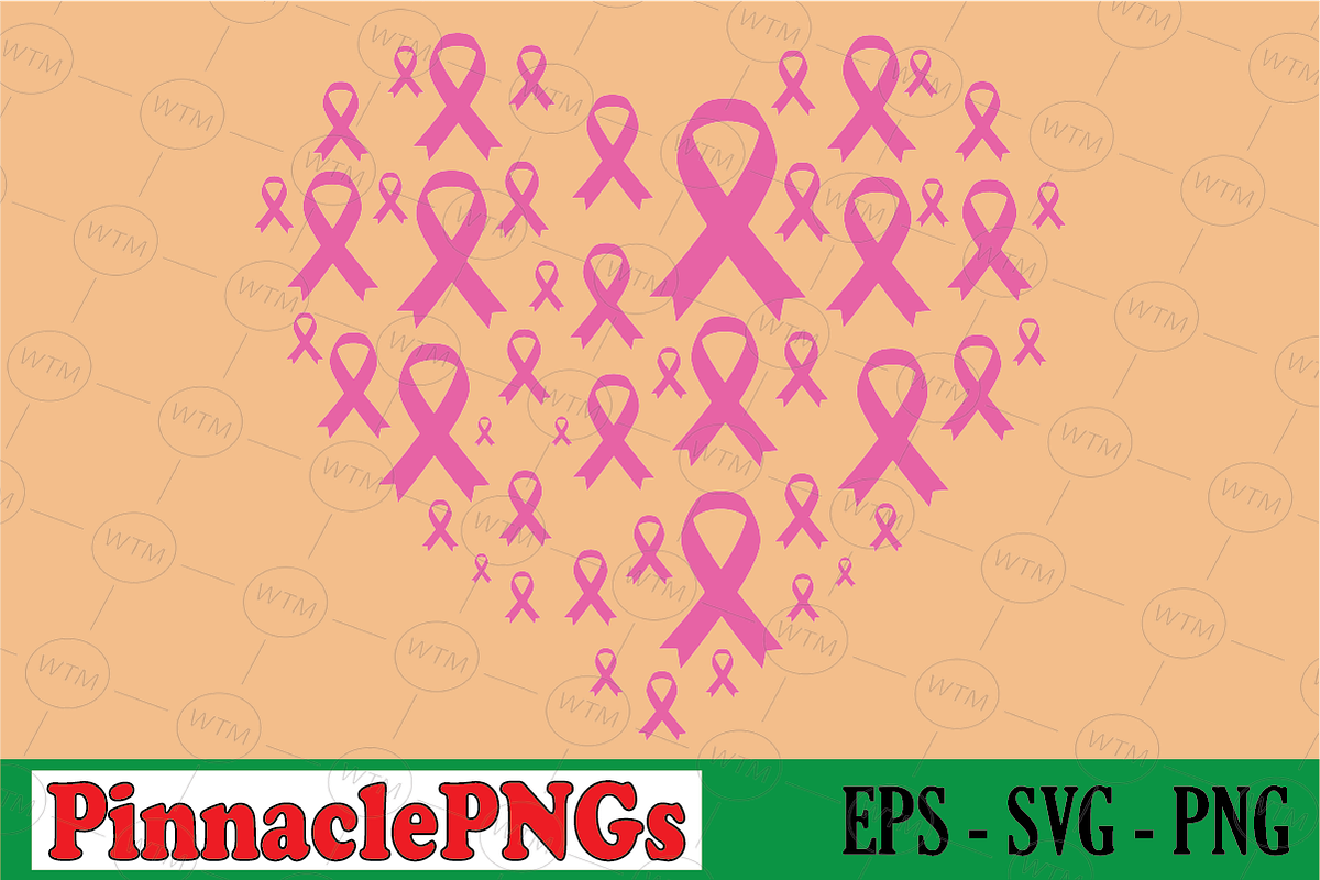 Pink Ribbon Heart Design, a Seasonal Illustration by Pinnacle PNGs (Photo 1 of 2)
