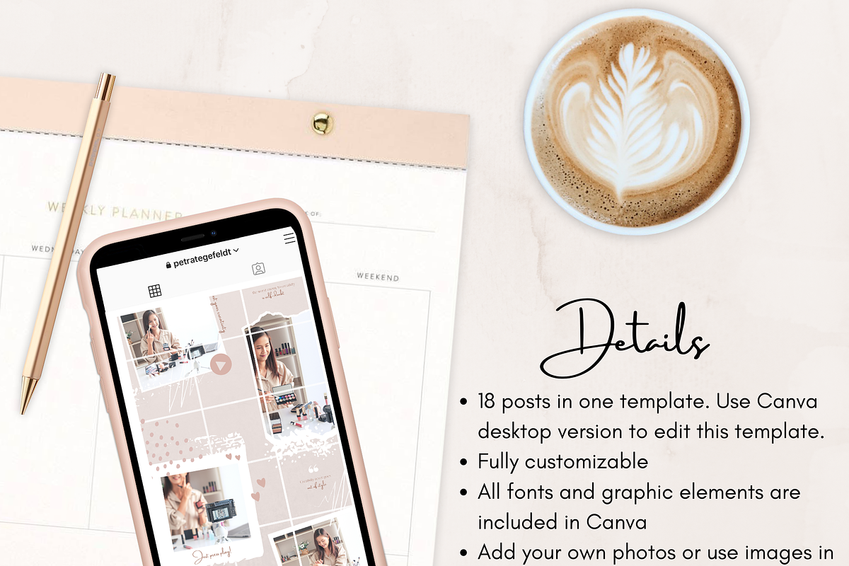Instagram Puzzle - CANVA Template, a Social Media Template by Tegefeldt ...
