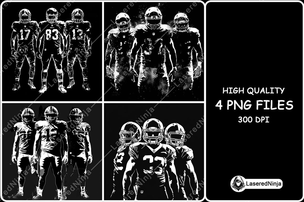 Three American Football Players Gear, a Background Graphic by LaseredNinja (Photo 1 of 7)
