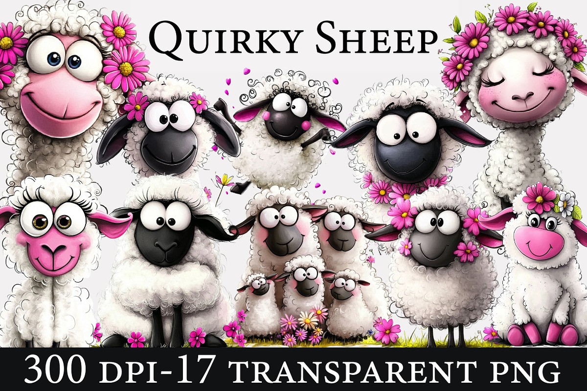Quirky Sheep Clipart, an Illustration by Designworld (Photo 1 of 6)