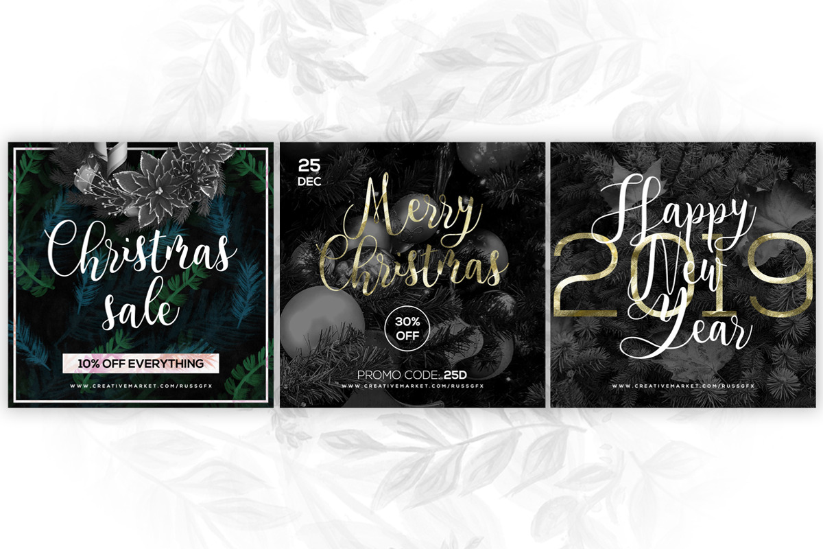 24 Instagram Christmas Posts, a Social Media Template by RussGFX (Photo 4 of 9)