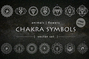 Chakra Animal Flower Symbols Set