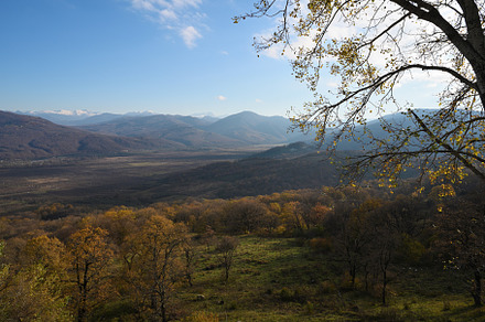 Mountain landscape with autumn trees